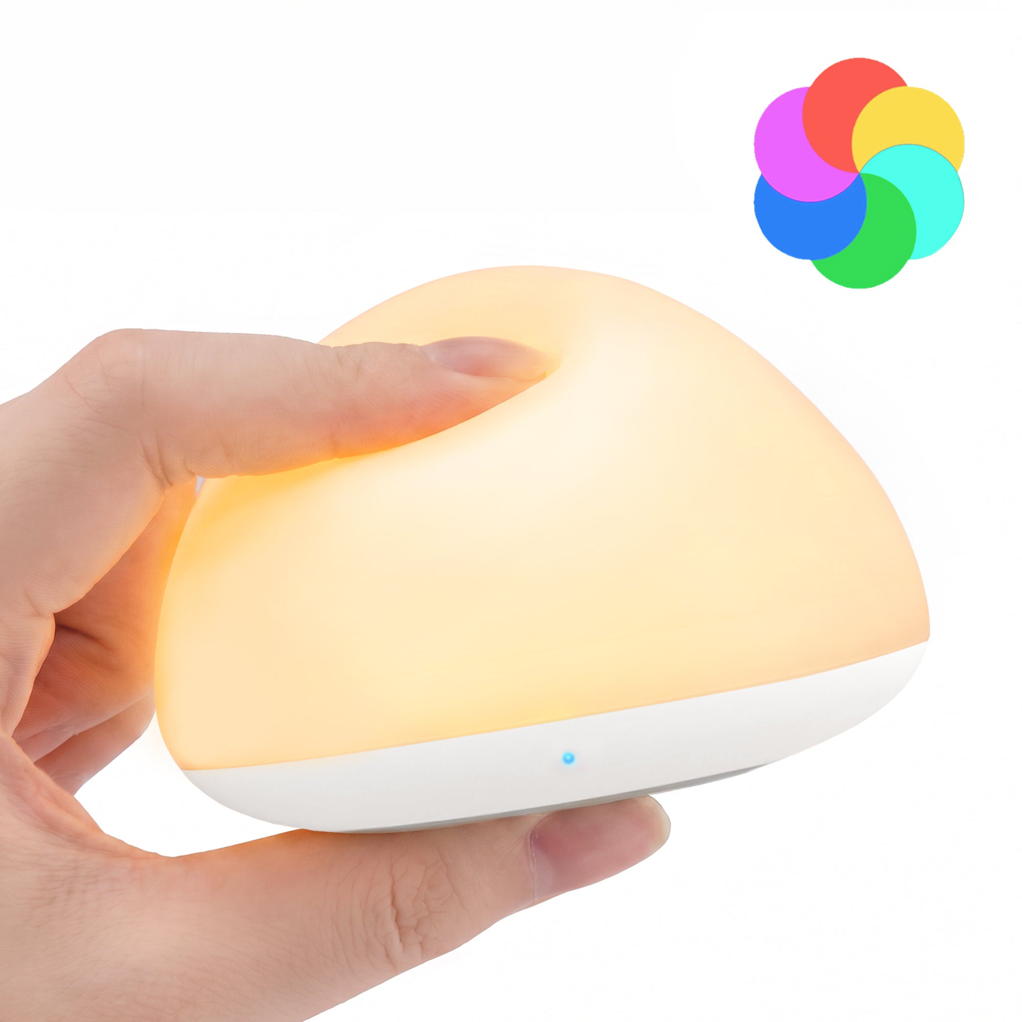 Night Light, 4 Dimmable Brightness 8 Color Changing Night Light for Kids, Small Portable Eye-Caring, Silicone Pinch Control 1H Timer Bedside Lamp, BPA-Free, Squeezable Stress Relief Nursery Lamp