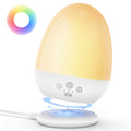 Nachtlicht, Stilllicht Dimmbar, Nachttischlampe mit 8 Farbe & White Noise/2500 mAh Akku, 32-stufige Lautstärke, Timer & kabellose Ladestation für Baby- und Kinderzimmer