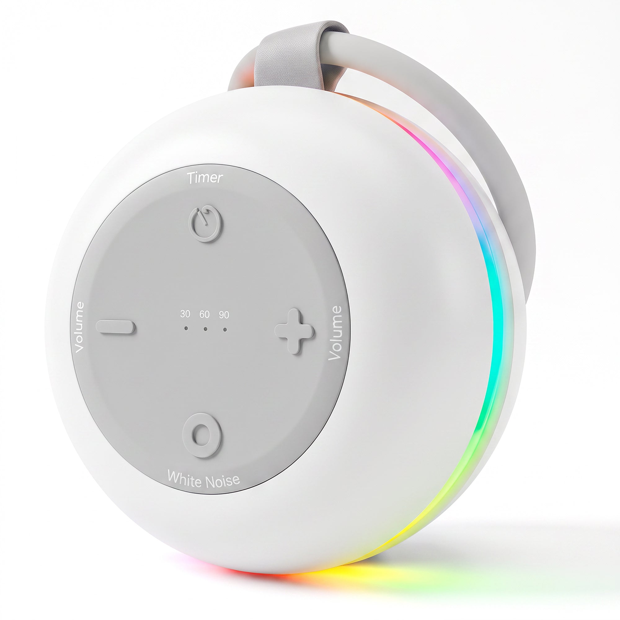 White Noise Machine with RGB Night Light, Portable Baby Sound Machine for Baby Sleeping, 18 Soothing Sounds, Child Lock, Long Battery Life, Stroller Sleep Soother for Travel, Registry, Gift