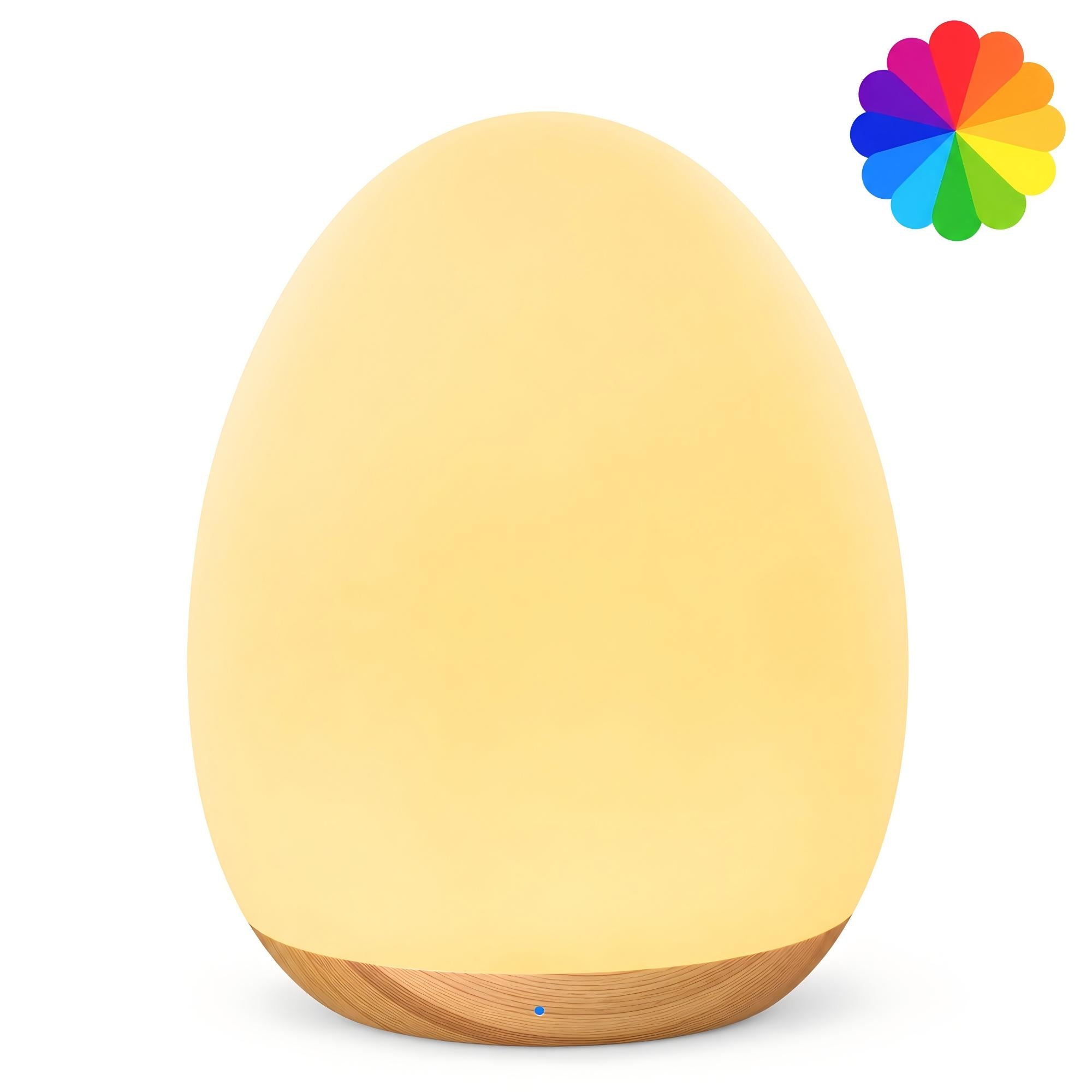 Egg Light, 7 Colors RGB Night Light for Kids, Dimmable Touch Control Night Light, Rechargeable Portable Nursery Lamp with Timer, Soft Light for Breastfeeding, Newborn, Toddler & Kids Room